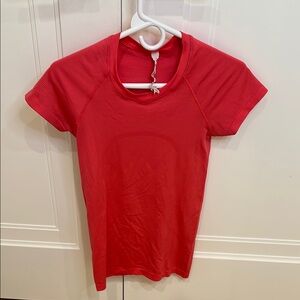 Lululemon Athletica Red Fitted Short Sleeve T-Shirt